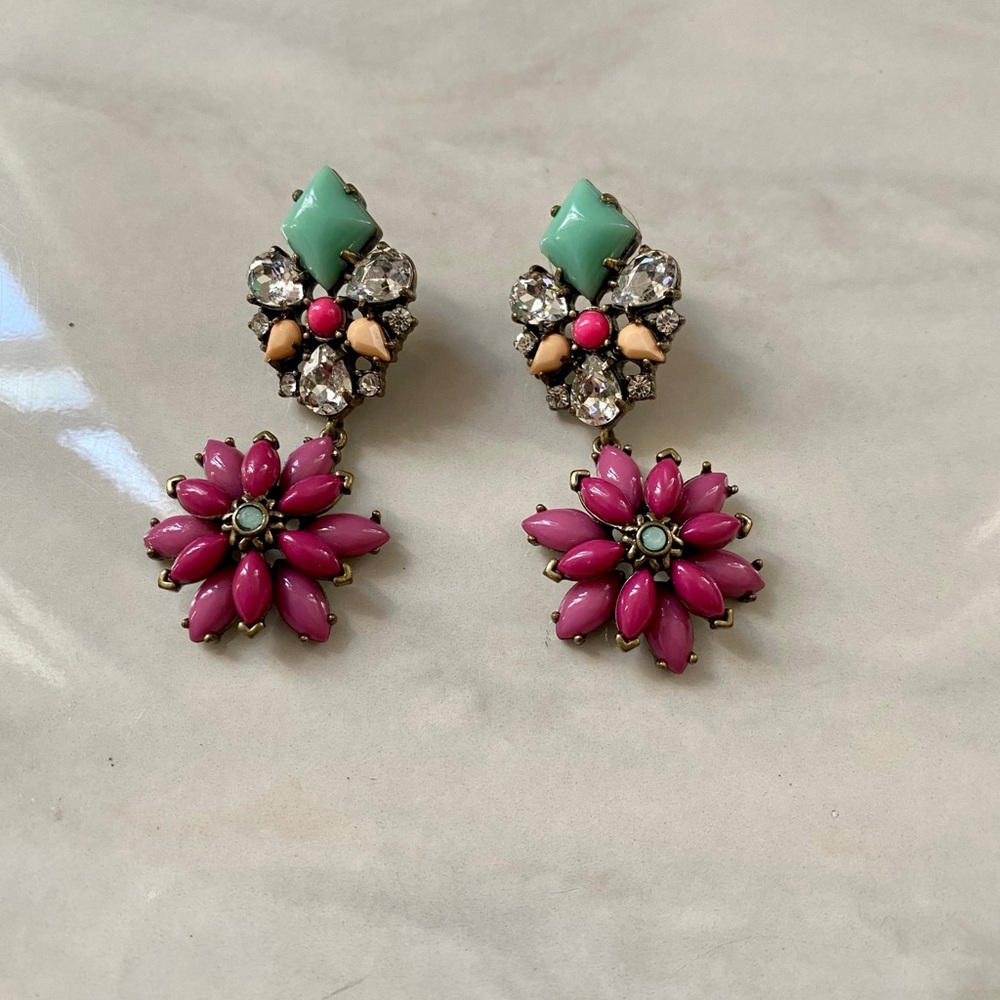 LOFT - Art Deco Floral Chandelier Earrings